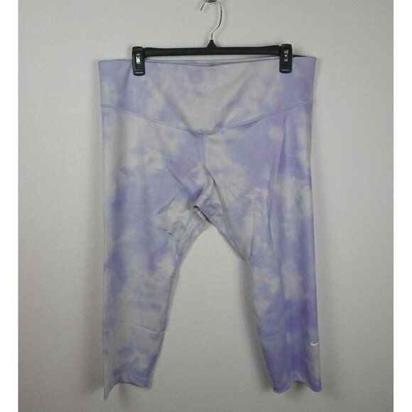 Nike Plus Icon Clash Cropped Leggings Light Thistle Purple Workout Training 2X - Picture 3 of 12